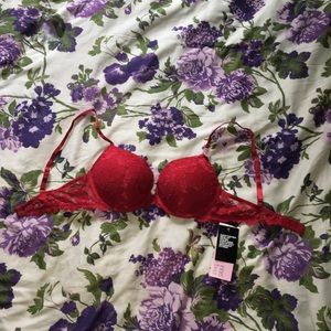 Red Lace Lingerie Bra